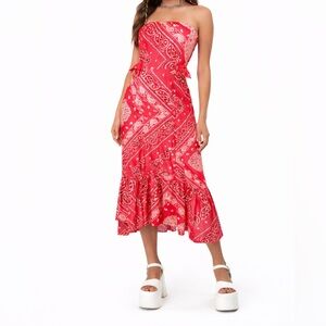 Anthropologie Holding Horses West Stable Bandanna Midi Dress Size 2